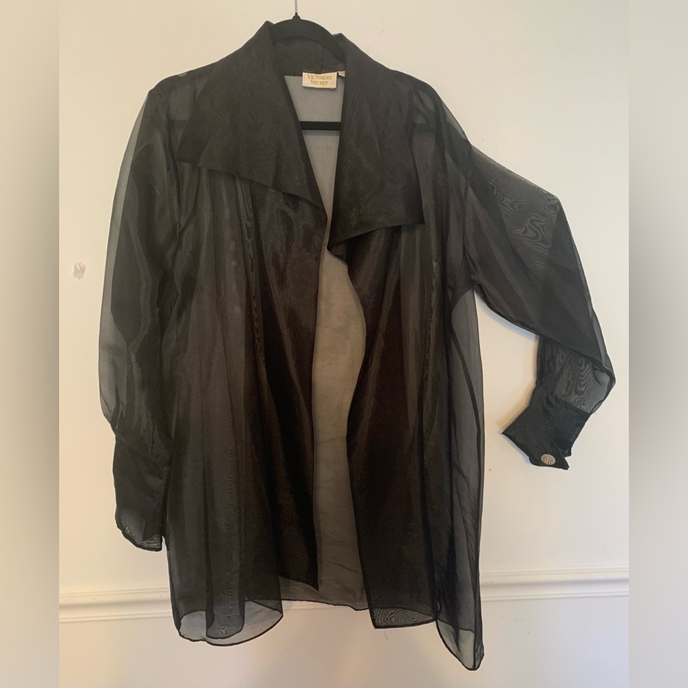 Goth Sexy Sheer Victoria's Secret Black Cardigan